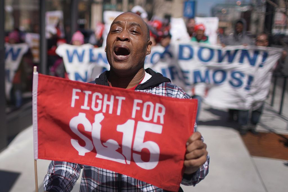 minimum wage protest