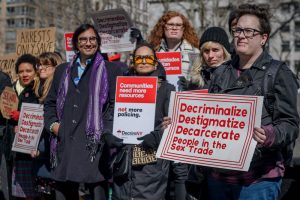 Protesters calling for decriminalization.